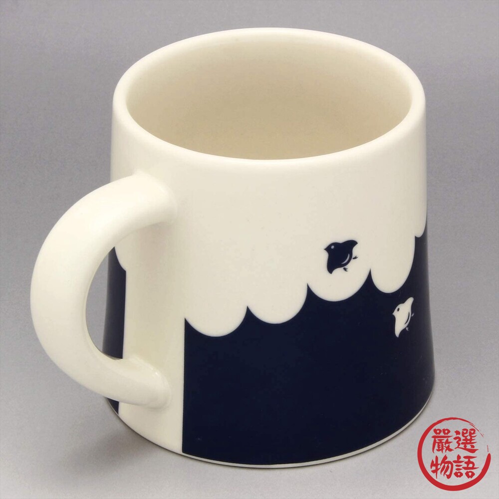 日本製 美濃燒 富士山馬克杯 富士山 禮物 達摩 日出 鯛魚 青富士 新年 水杯 陶瓷杯 牛奶杯-圖片-1