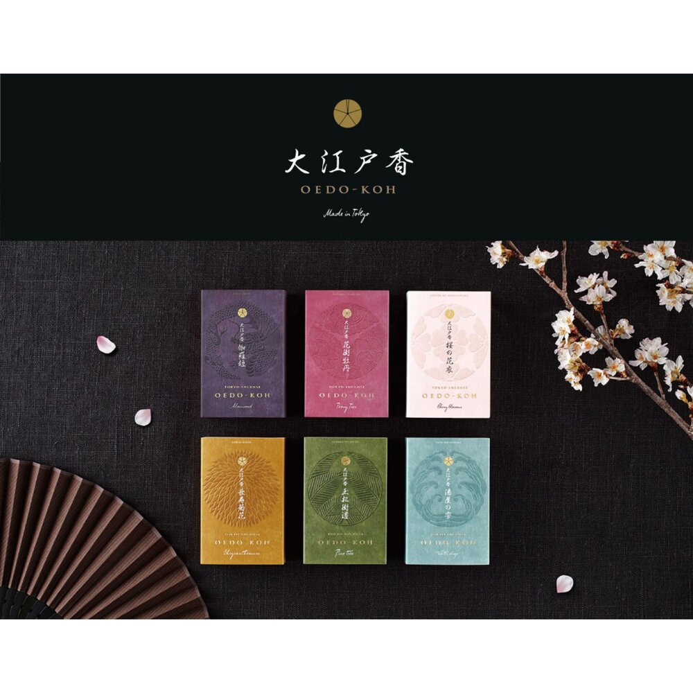 SF-014711-日本製 日本香堂 大江戶香 玉松街道 伽羅姫 線香 香氛 沉香 附香座 線香盤 薰香 木香 和香