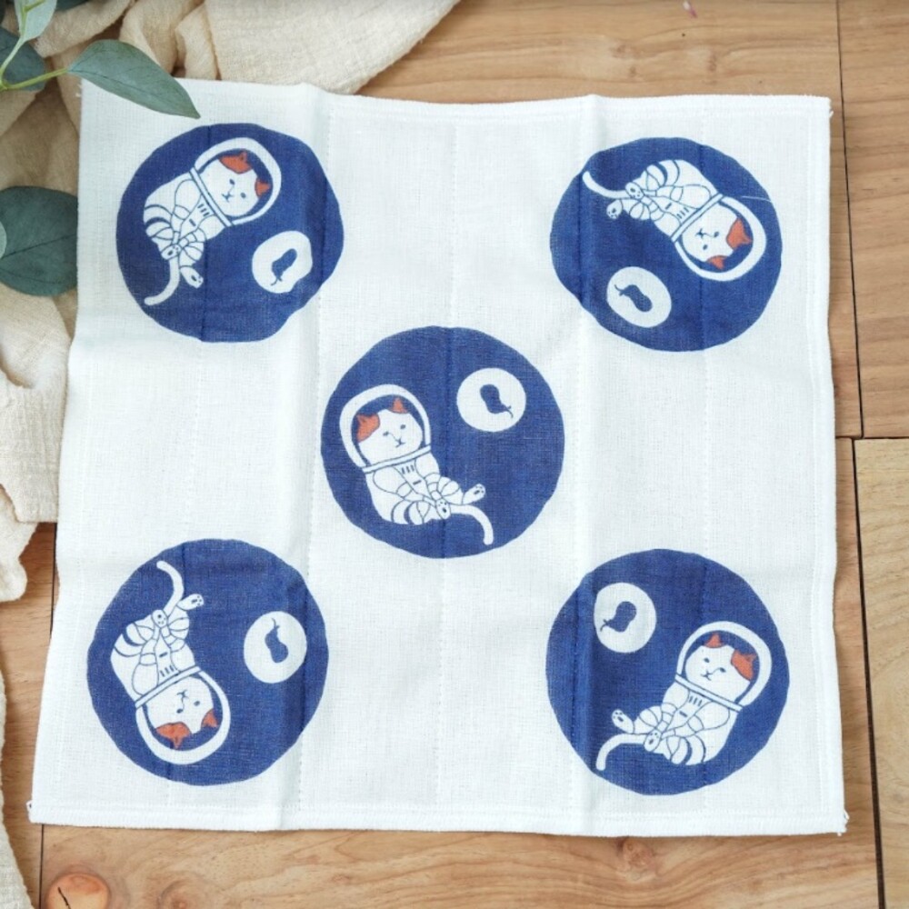 SF-014767-日本製 kayakiji七重紗貓咪擦拭布 奈良蚊帳生地 30x30cm 廚房抹布 抹布 清潔布