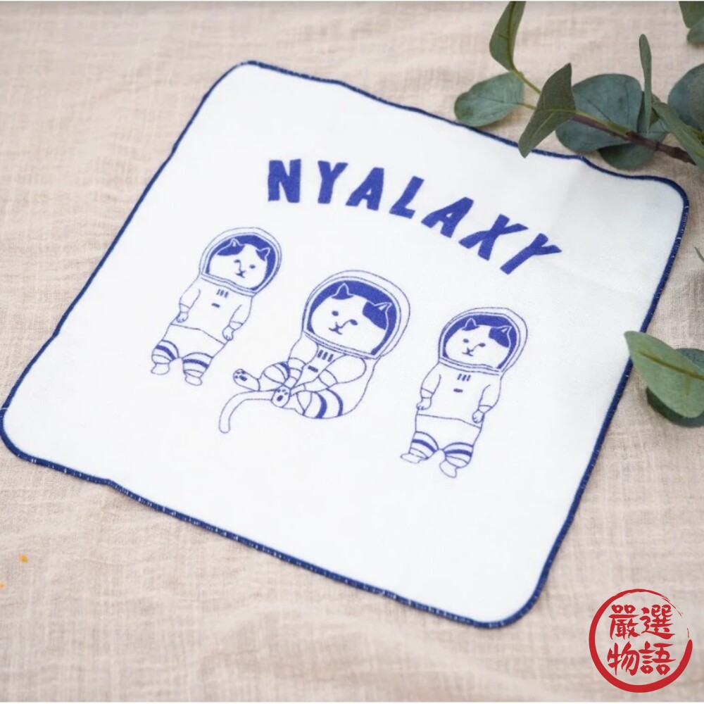 日本製貓咪紗布手帕 25x25cm 純棉紗布巾 手巾 手帕 小方巾 擦手巾 吸水巾-圖片-1