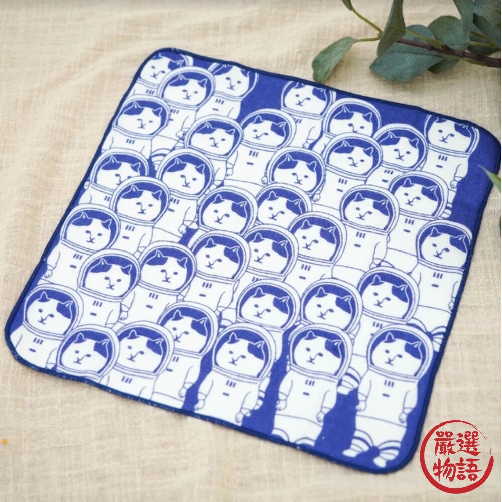 日本製貓咪紗布手帕 25x25cm 純棉紗布巾 手巾 手帕 小方巾 擦手巾 吸水巾-圖片-2
