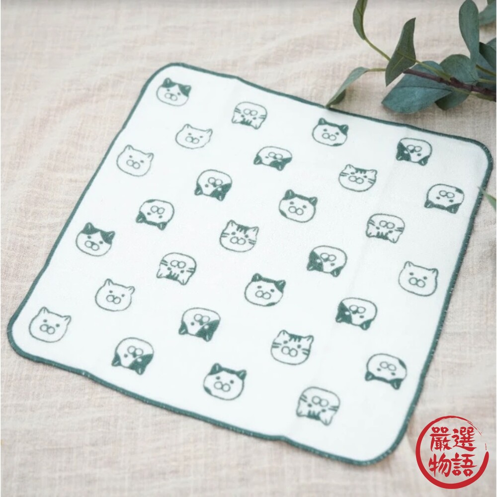 日本製貓咪紗布手帕 25x25cm 純棉紗布巾 手巾 手帕 小方巾 擦手巾 吸水巾-圖片-4