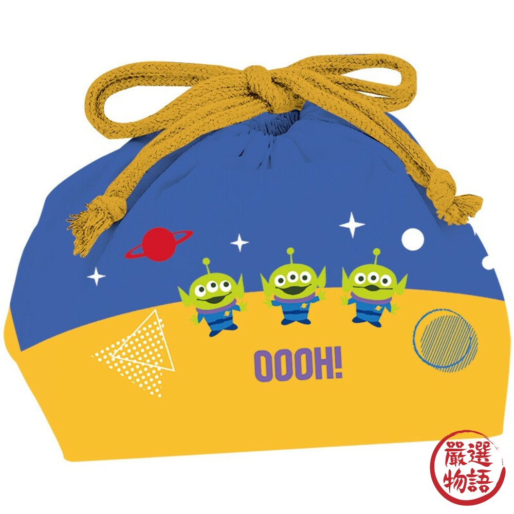 日本製迪士尼便當袋 玩具總動員 三眼怪 巴斯光年 純棉 束口袋 手提袋 午餐袋 化妝包 收納袋-圖片-5