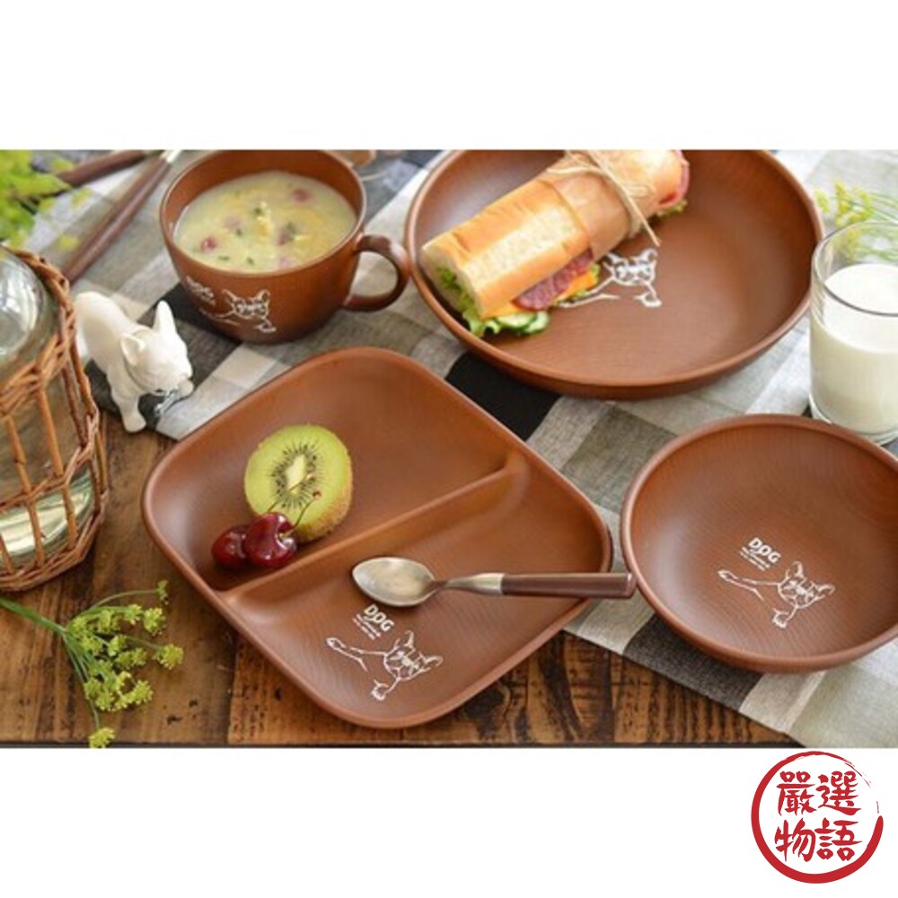 日本製法國鬥牛犬分隔盤馬克杯圓盤廚房湯碗露營野餐分隔餐盤營養午餐減醣餐盤