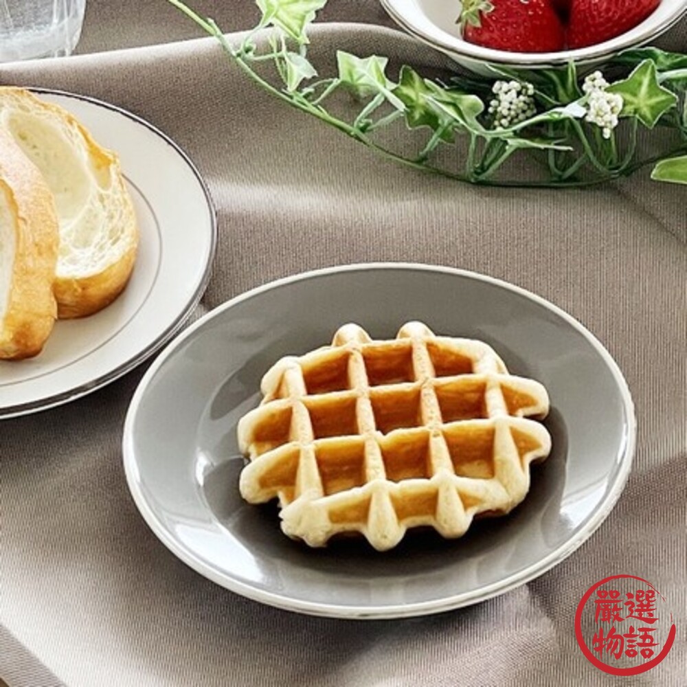 日本製 美濃燒典雅線條圓盤 灰/白 甜點盤 水果盤 餅乾盤 蛋糕盤 小菜盤 餐盤 盤子 下午茶-圖片-2