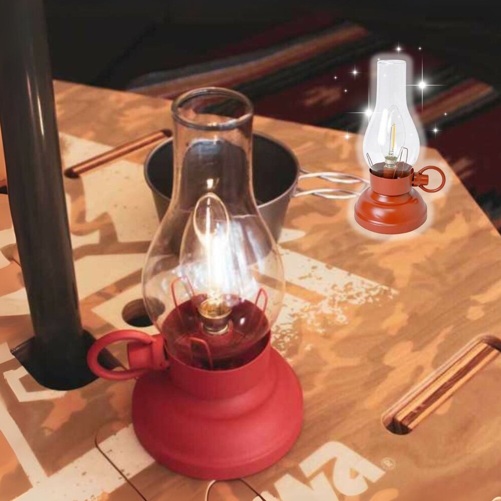 SF-015047-LED復古免插電煤油燈 電池式 節能 LED燈 露營燈 小夜燈 照明燈