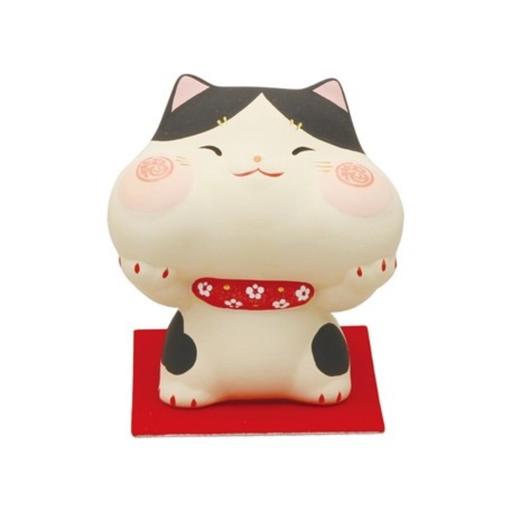 SF-015051-胖胖臉福氣公仔 柴犬 貓咪 無釉陶 辦公小物 收藏品 家用裝飾 送禮推薦 過年擺飾