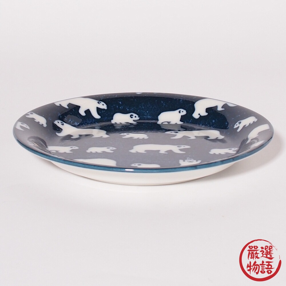 日本製美濃燒 北極熊輕量 圓盤 16.5cm 蛋糕盤 甜點盤 水果盤 北極熊 盤子 陶瓷-圖片-2