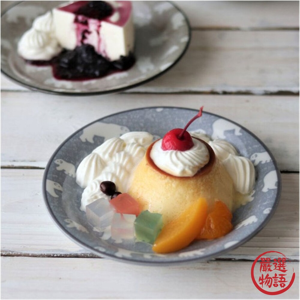 日本製美濃燒 北極熊輕量 圓盤 16.5cm 蛋糕盤 甜點盤 水果盤 北極熊 盤子 陶瓷-圖片-4