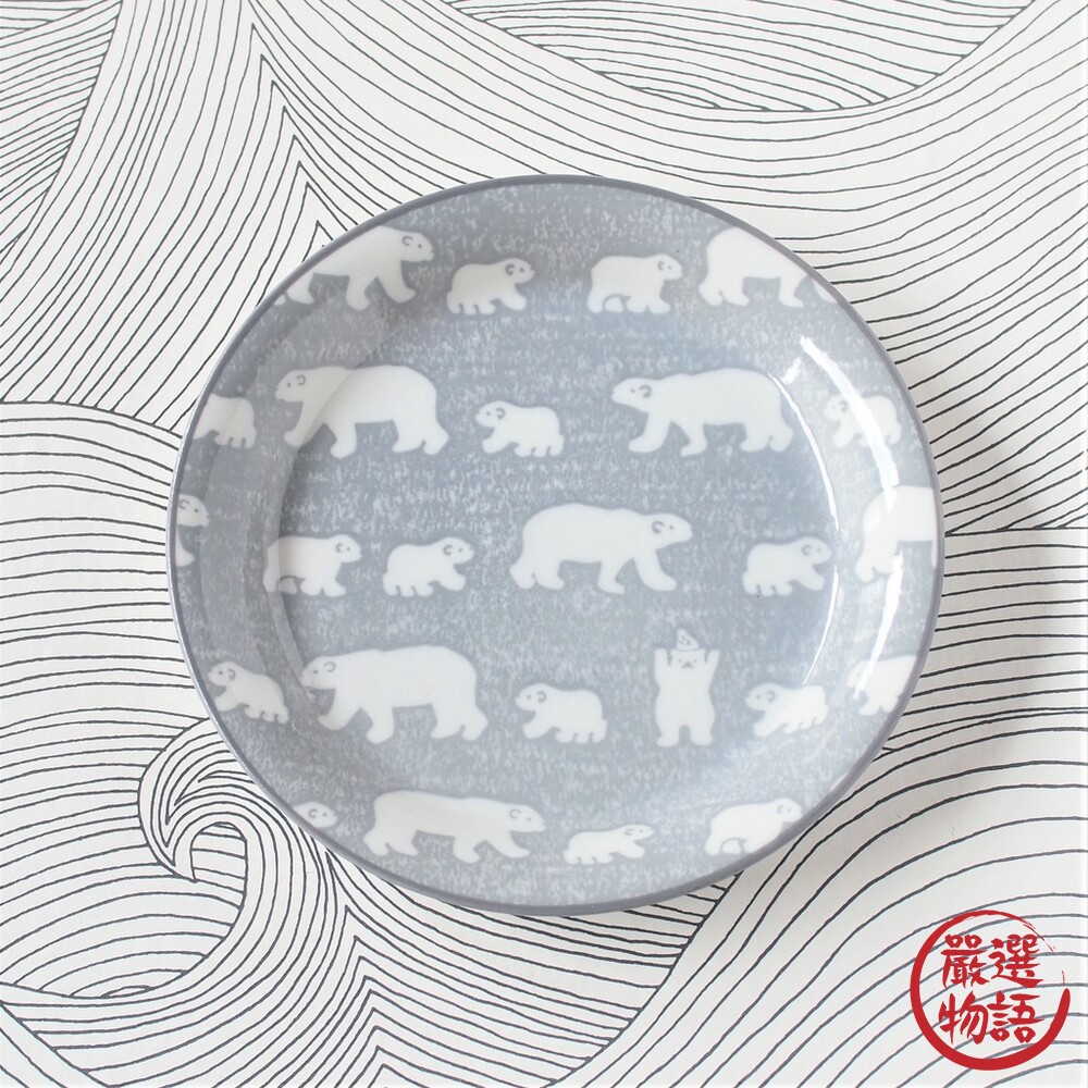 日本製美濃燒 北極熊輕量 圓盤 16.5cm 蛋糕盤 甜點盤 水果盤 北極熊 盤子 陶瓷-圖片-8