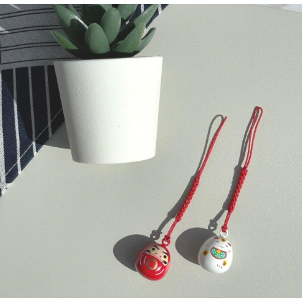 SF-015087-水琴鈴吊飾 達摩/招財貓 水琴鈴 達摩吊飾 開運 招財貓吊飾 手機吊飾 掛飾 鈴鐺