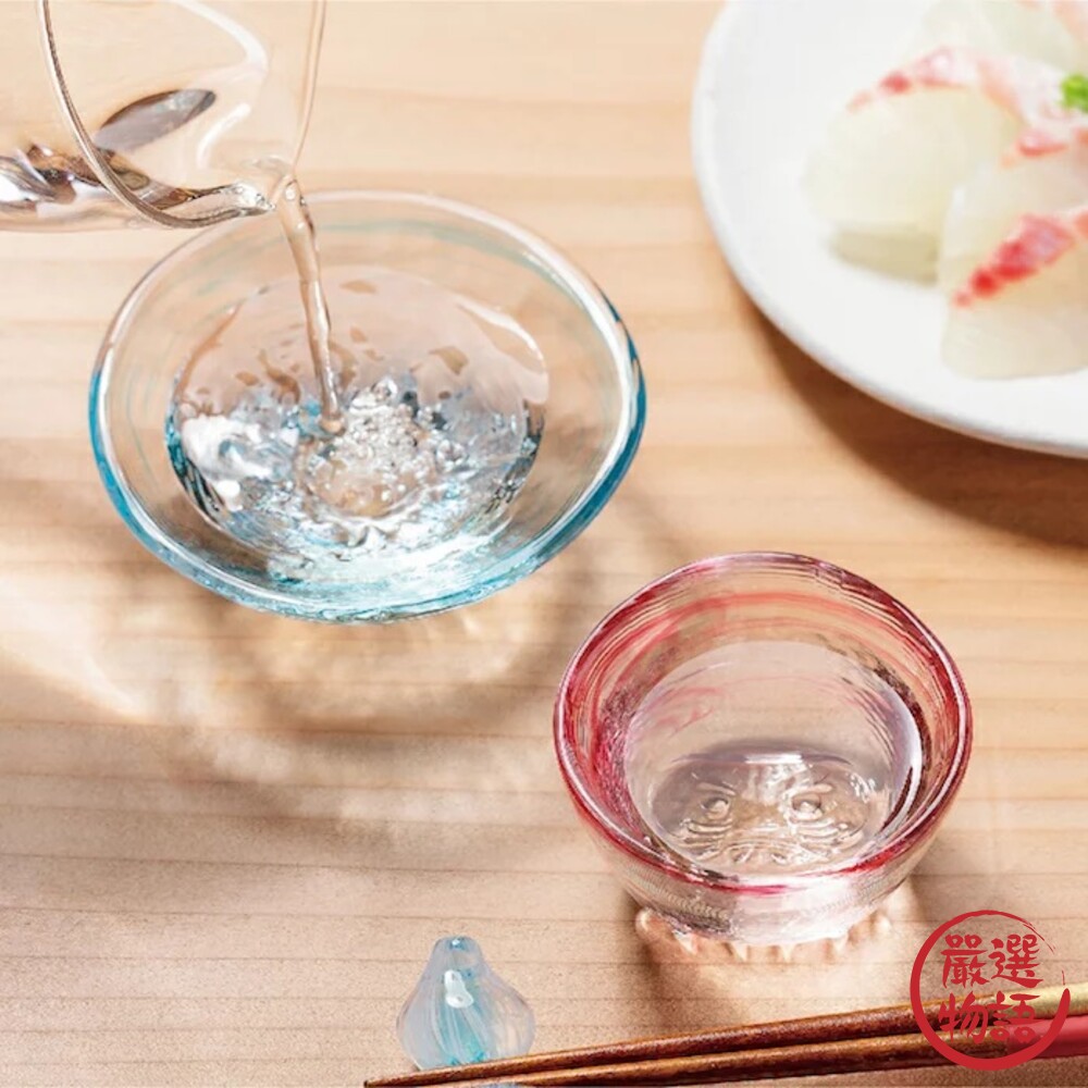 日本製 江戸硝子 達摩玻璃杯 harenomi 達磨 清酒杯 開運祈福 流線紋 茶杯 餐具 杯子-圖片-3