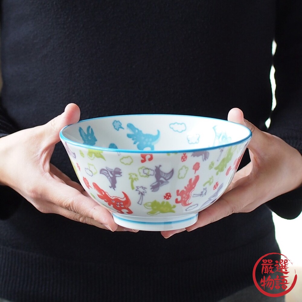 美濃燒恐龍系列餐具 盤/湯杯/大碗 兒童餐具 恐龍盤 拉麵碗 丼飯碗 湯碗 陶瓷 泡湯杯-圖片-3