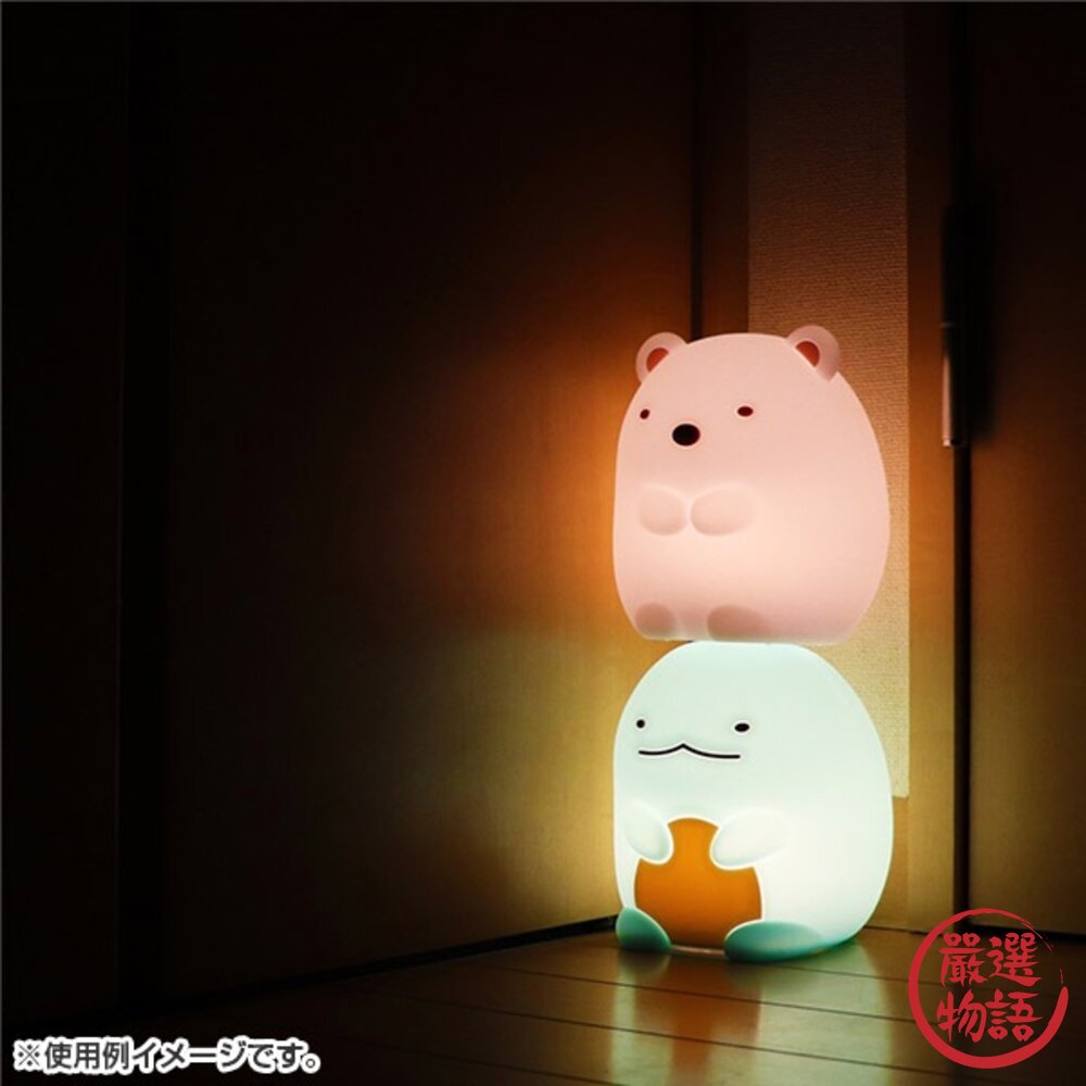 角落生物夜燈 床頭燈 兒童房夜燈 角落小伙伴 夜燈 白熊 蜥蜴 矽膠 照明燈 電池式-圖片-2