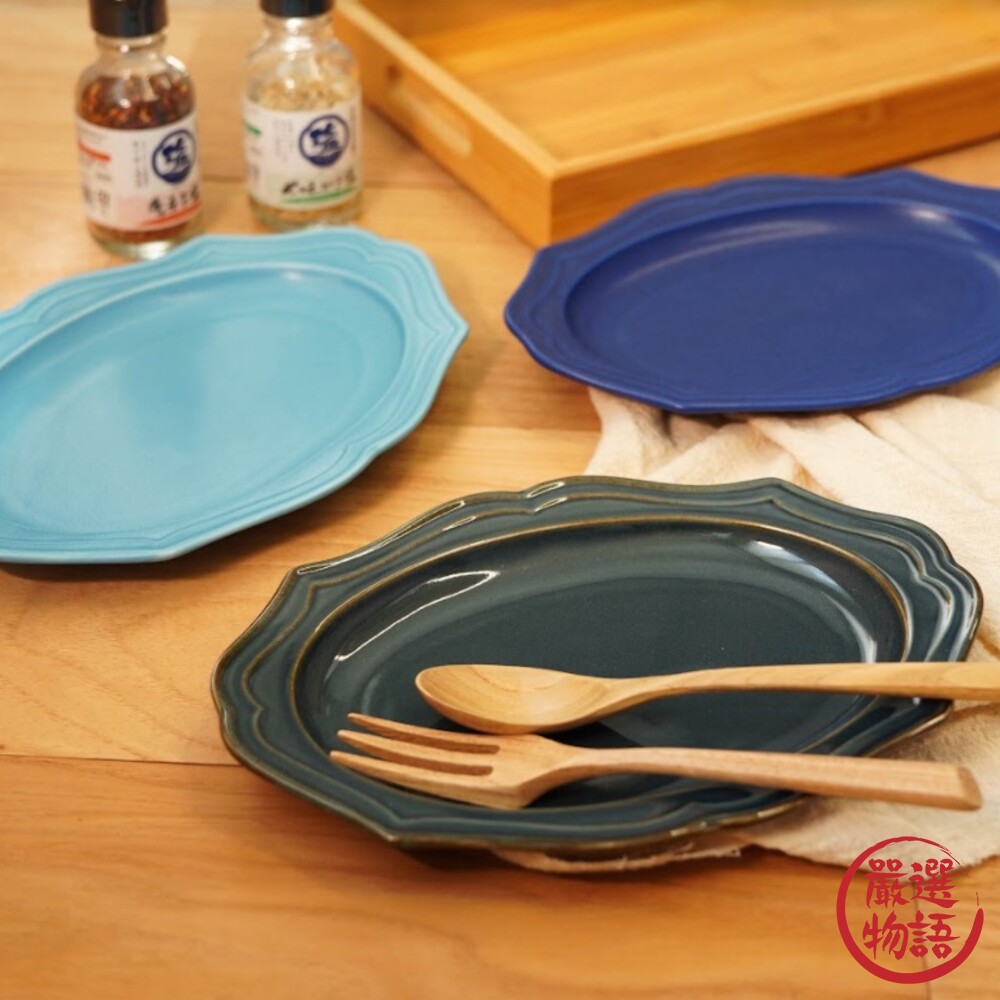 日本製 美濃燒古董橢圓盤 24.6cm 復古盤 咖啡廳 陶瓷 點心盤 甜點盤 水果盤 盤 餐具-圖片-1