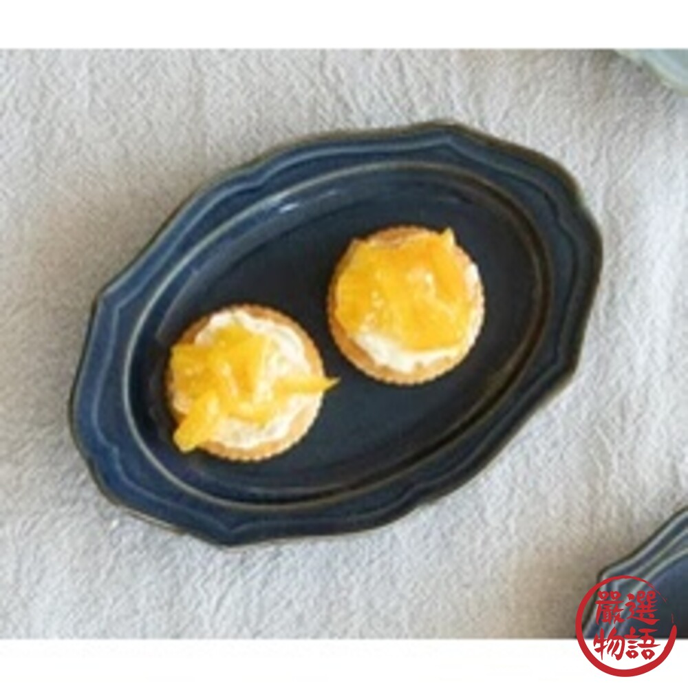 日本製 美濃燒古董橢圓盤 24.6cm 復古盤 咖啡廳 陶瓷 點心盤 甜點盤 水果盤 盤 餐具-圖片-2