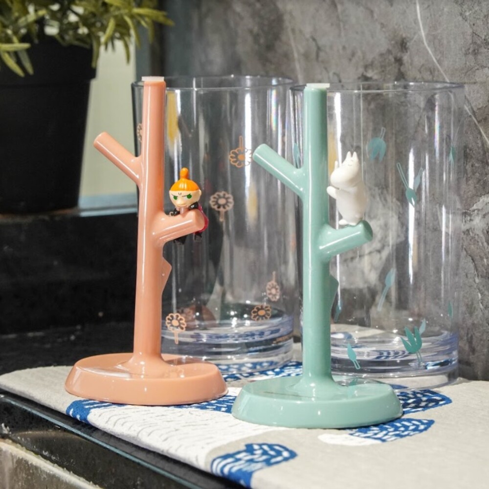 SF-015173-嚕嚕米水杯晾乾架組 卡通瀝水架 瀝水收納架 置物架 晾乾架 收納架 水杯收納