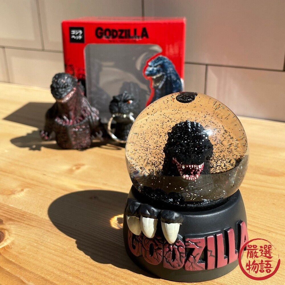 哥吉拉雪球 水晶球 雪花球 GODZILLA 擺飾 怪獸 英雄 日本限定 禮物 亮粉-圖片-1