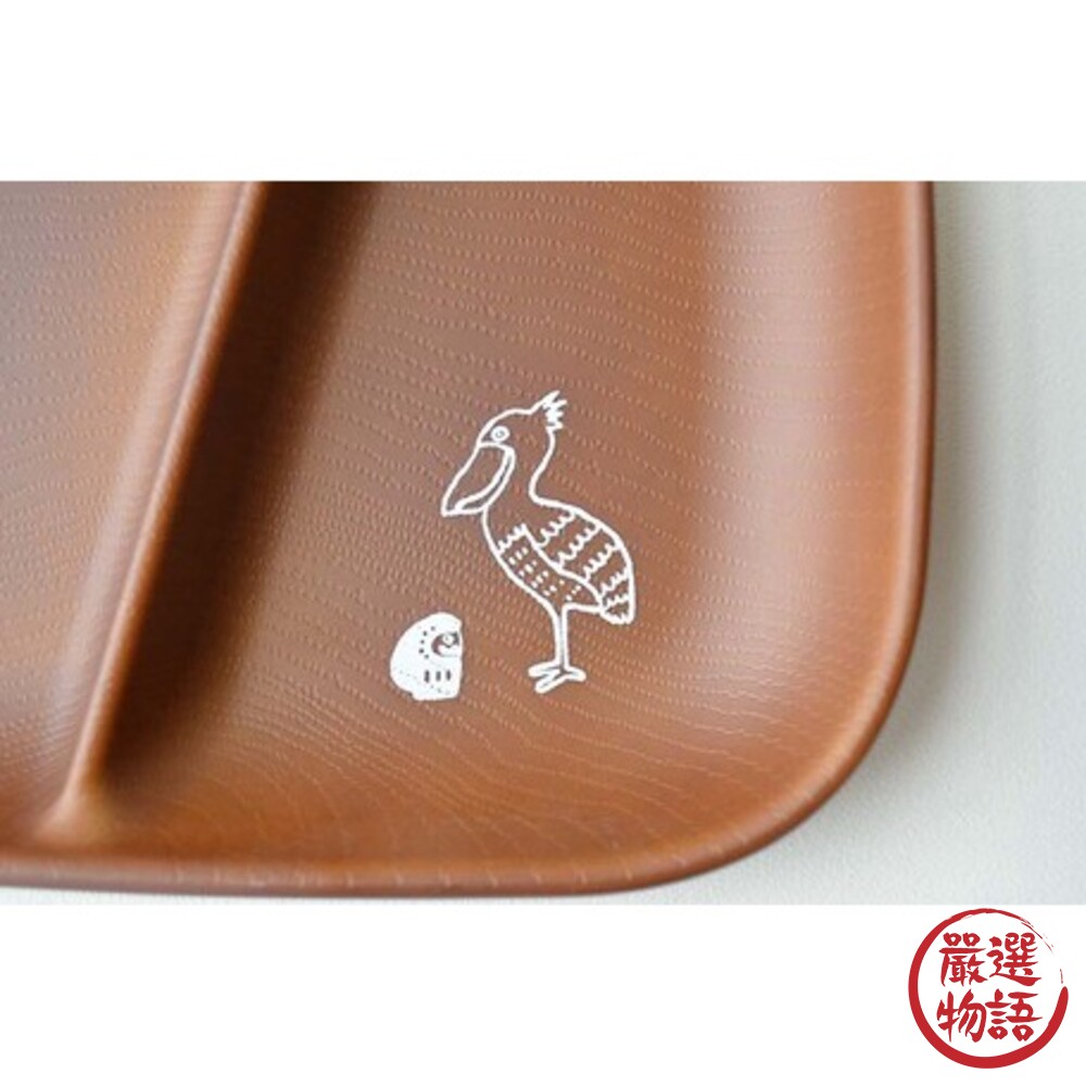 日本製 大嘴鳥餐盤 橢圓盤/分隔盤 耐熱餐盤 木質色 露營 野營 兒童餐盤 烤肉 派對餐盤-圖片-6