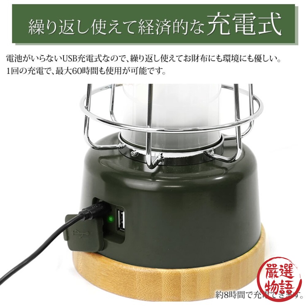 LED露營燈 USB充電 仿火焰光 無段式亮度調整 續航60小時 帳篷燈 戶外營地燈-圖片-8