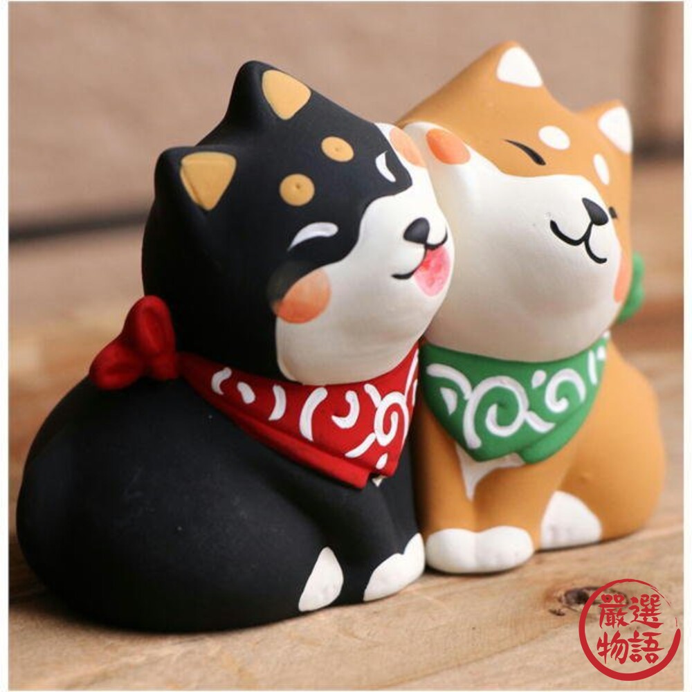 貼臉柴犬 辦公室 迷你裝飾 福氣 擺飾 臉貼臉 黑柴 黃柴 柴犬 療癒公仔 可愛動物-圖片-1