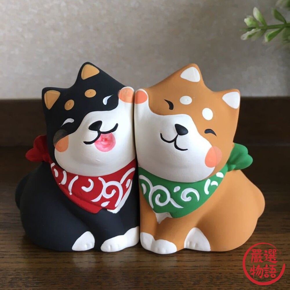 貼臉柴犬辦公室迷你裝飾福氣擺飾臉貼臉黑柴黃柴柴犬療癒公仔可愛動物