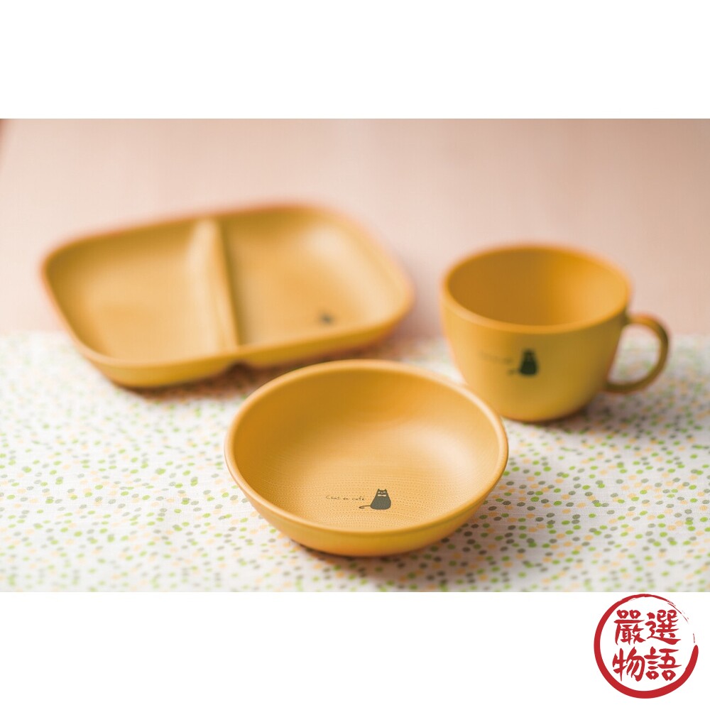 SF-015245-日本製 Chat de cafe 貓咪耐熱餐盤 圓盤/分隔盤/把手杯 露營 兒童餐具 盤 掛耳杯