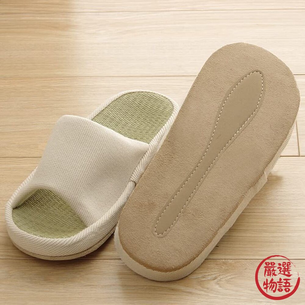 真草蓆室內拖鞋 露趾拖鞋 防臭效果 室內拖 簡約 情侶拖鞋 男款 女款 鞋子 室內鞋-圖片-4