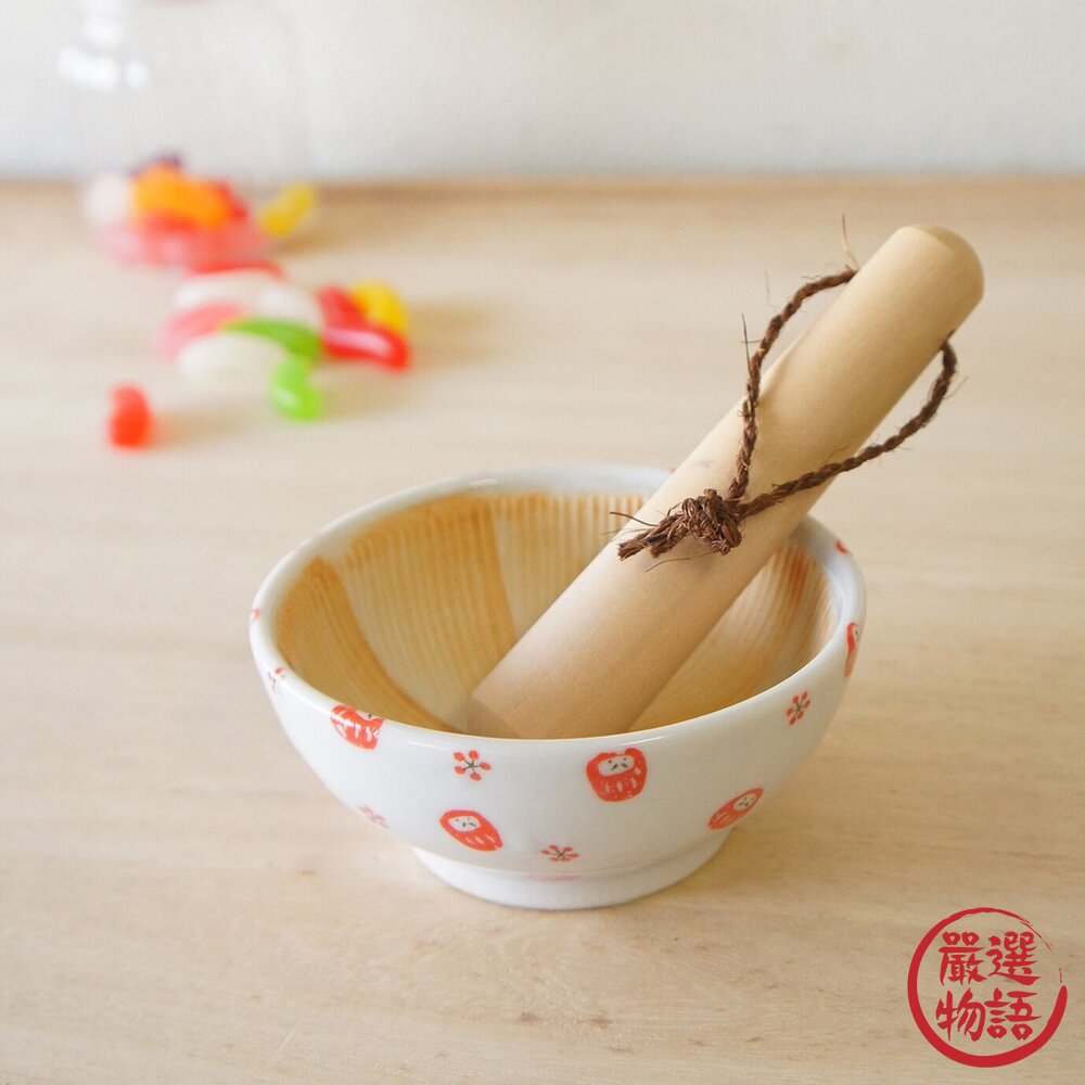 日本製 日式陶瓷磨缽 研磨缽 搗泥器 研磨器 搗泥罐 搗泥缽 抹茶碗 擂茶碗 碗 達摩 磨粉 搗蒜-圖片-3