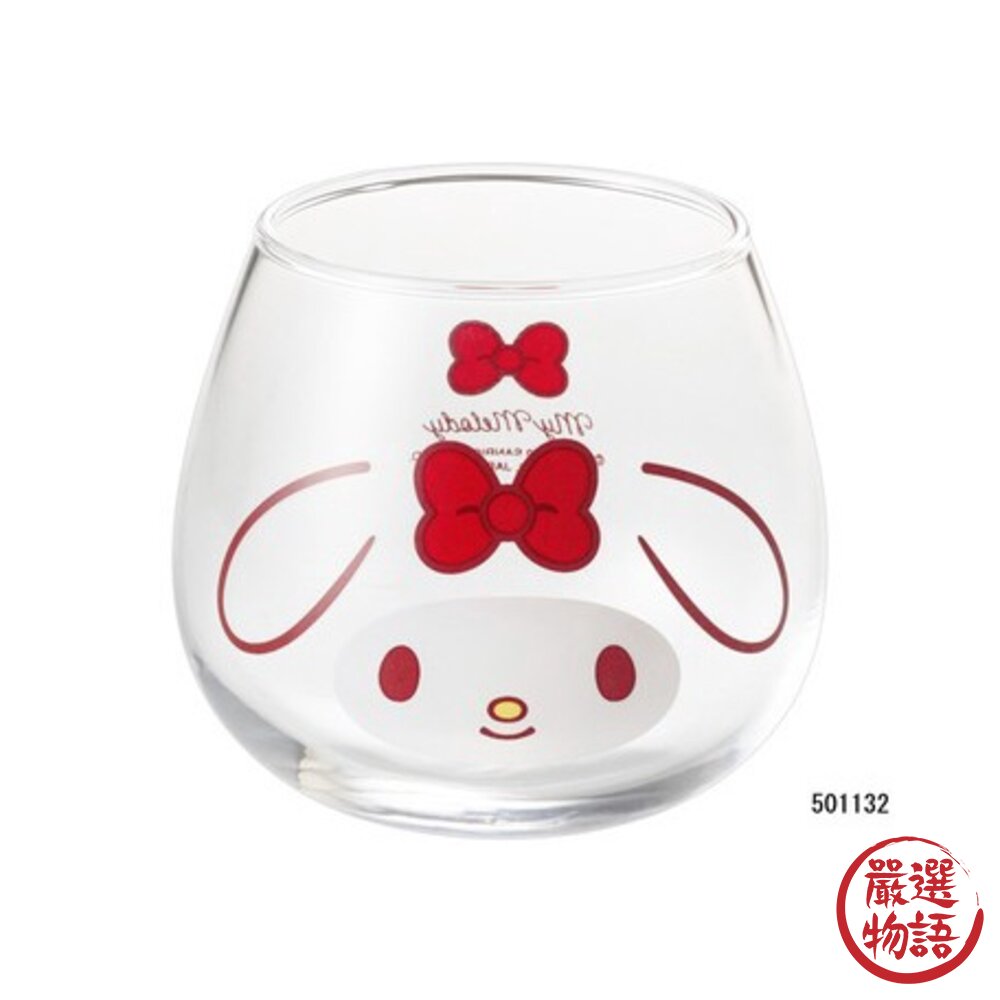 日本製 牛奶玻璃杯 Kitty/布丁狗/美樂蒂|三麗鷗 不倒翁 玻璃杯 附專用外盒 無把手杯 水杯-圖片-2