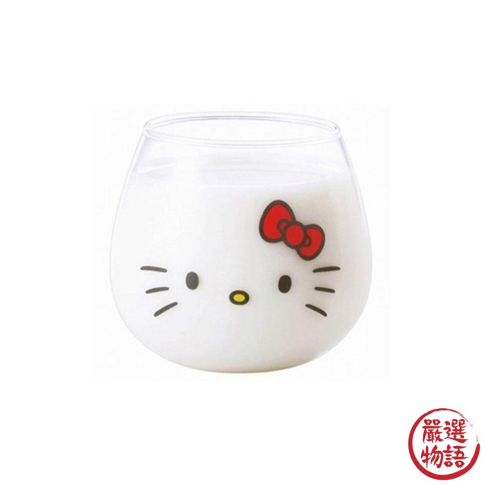 日本製 牛奶玻璃杯 Kitty/布丁狗/美樂蒂|三麗鷗 不倒翁 玻璃杯 附專用外盒 無把手杯 水杯-圖片-4