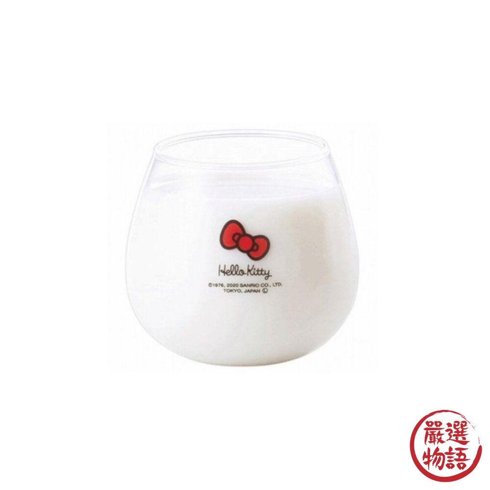 日本製 牛奶玻璃杯 Kitty/布丁狗/美樂蒂|三麗鷗 不倒翁 玻璃杯 附專用外盒 無把手杯 水杯-圖片-5