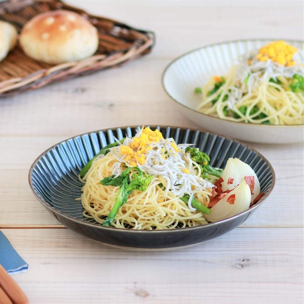 SF-015322-日本製 窯變 SENDAN 22.5cm 餐盤 深盤 義大利麵盤 咖哩盤 沙拉盤 日式盤 美濃燒