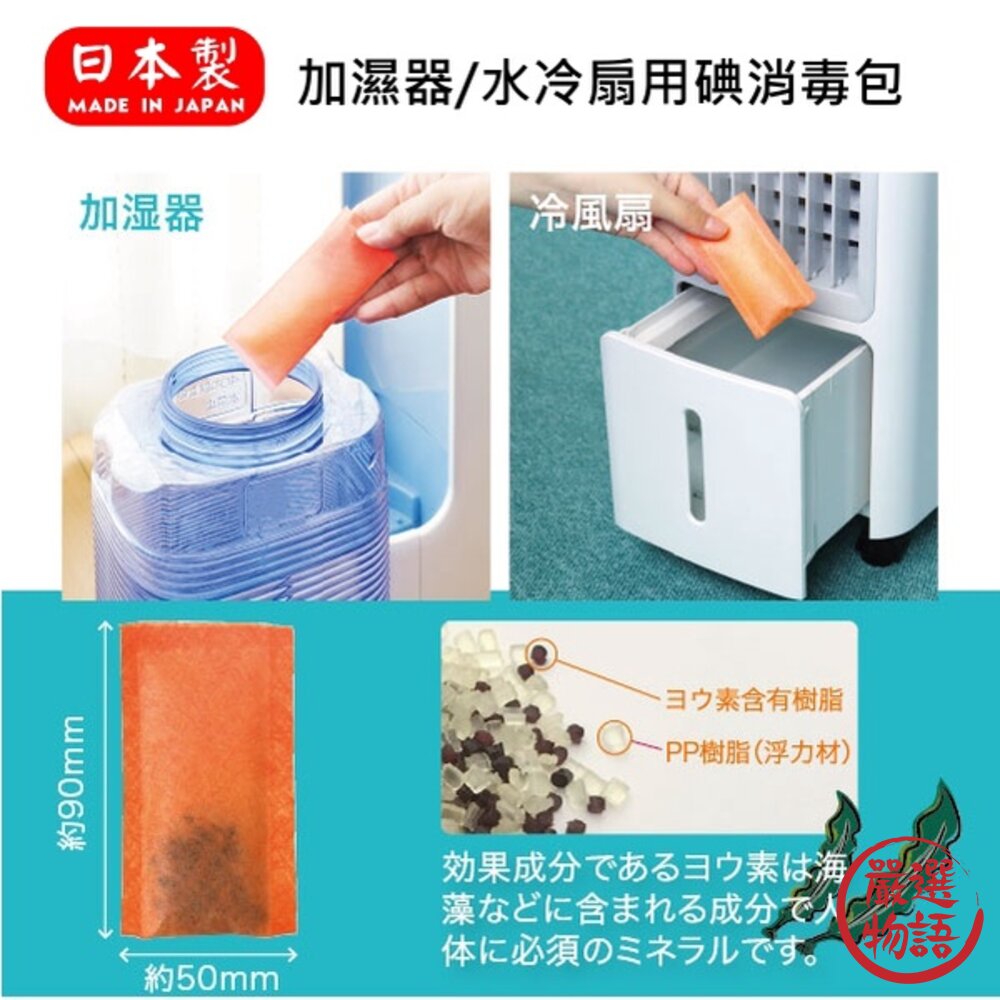 日本製 加濕器 用碘消毒包 水冷風扇 殺菌 除菌 除臭 冰冷扇 水氧機 風扇消毒 抑菌-圖片-1