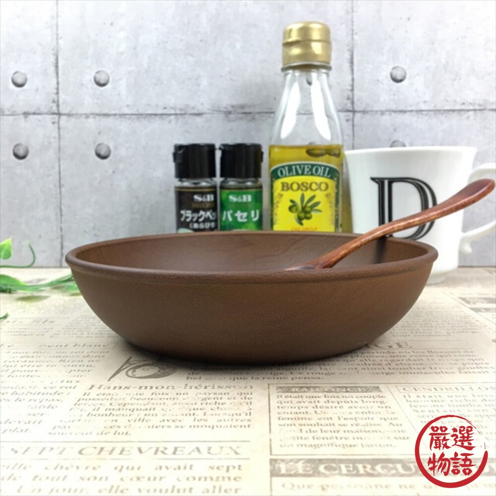 日本製木紋圓盤耐熱可微波露營餐盤野餐盤子圓盤露營碗盤披薩沙拉碗濃湯碗