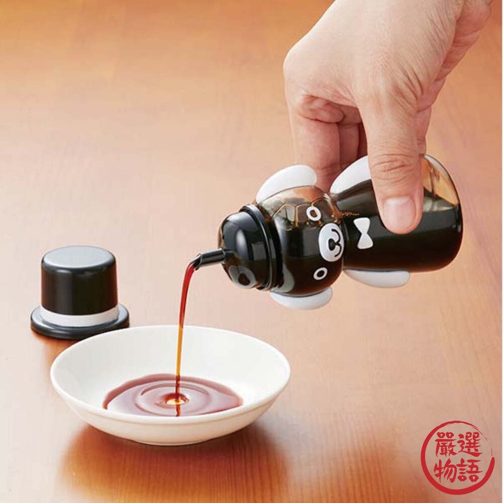 紳士熊醬料瓶 醬油瓶 調味料罐 防塵蓋 衛生 液體調味料瓶 熊 調味容器 油瓶 透明罐-圖片-4