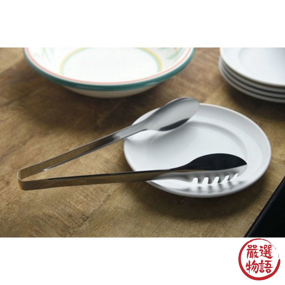 日本製 燕三條不鏽鋼沙拉夾 料理夾 分菜夾 食物夾 麵包夾 分食夾 夾子 耐熱 撈麵 義大利麵-圖片-2