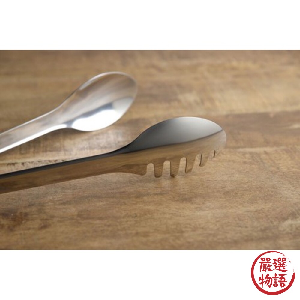 日本製 燕三條不鏽鋼沙拉夾 料理夾 分菜夾 食物夾 麵包夾 分食夾 夾子 耐熱 撈麵 義大利麵-圖片-4