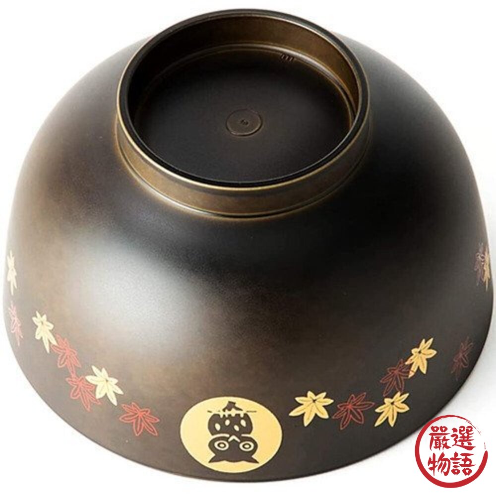 日本製 吉祥物 貓頭鷹飯碗 餐碗 碗 底座 湯碗 味噌湯碗 兒童餐具 貓頭鷹 福鳥 耐熱可微波-圖片-3