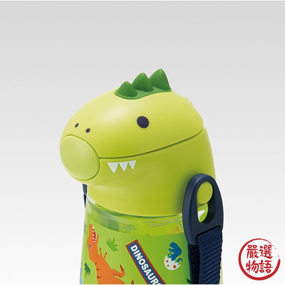 兒童水壺 恐龍 420ml 水瓶 造型水壺 吸管式 附背帶 立體 冷水壺 大瓶口 好清洗-圖片-2