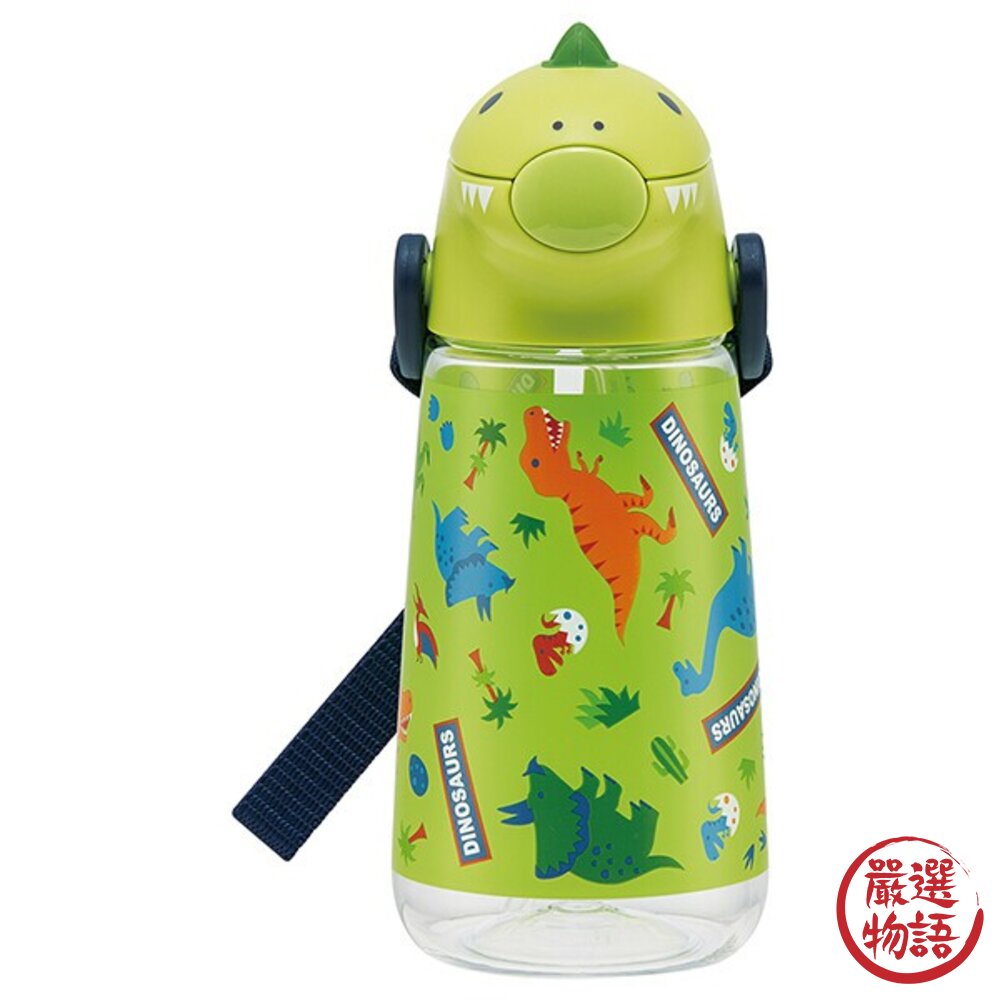 兒童水壺 恐龍 420ml 水瓶 造型水壺 吸管式 附背帶 立體 冷水壺 大瓶口 好清洗-圖片-5