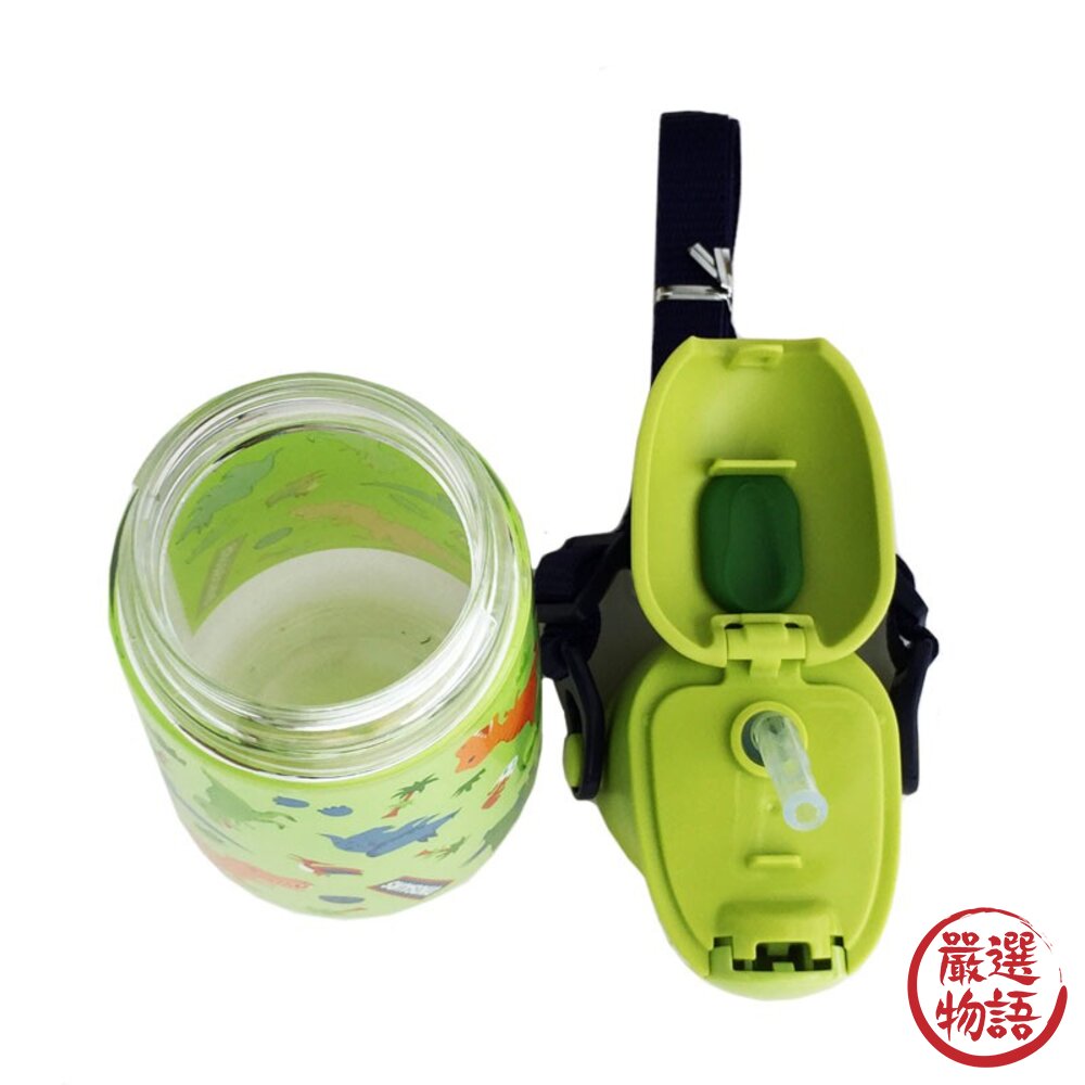 兒童水壺 恐龍 420ml 水瓶 造型水壺 吸管式 附背帶 立體 冷水壺 大瓶口 好清洗-圖片-8