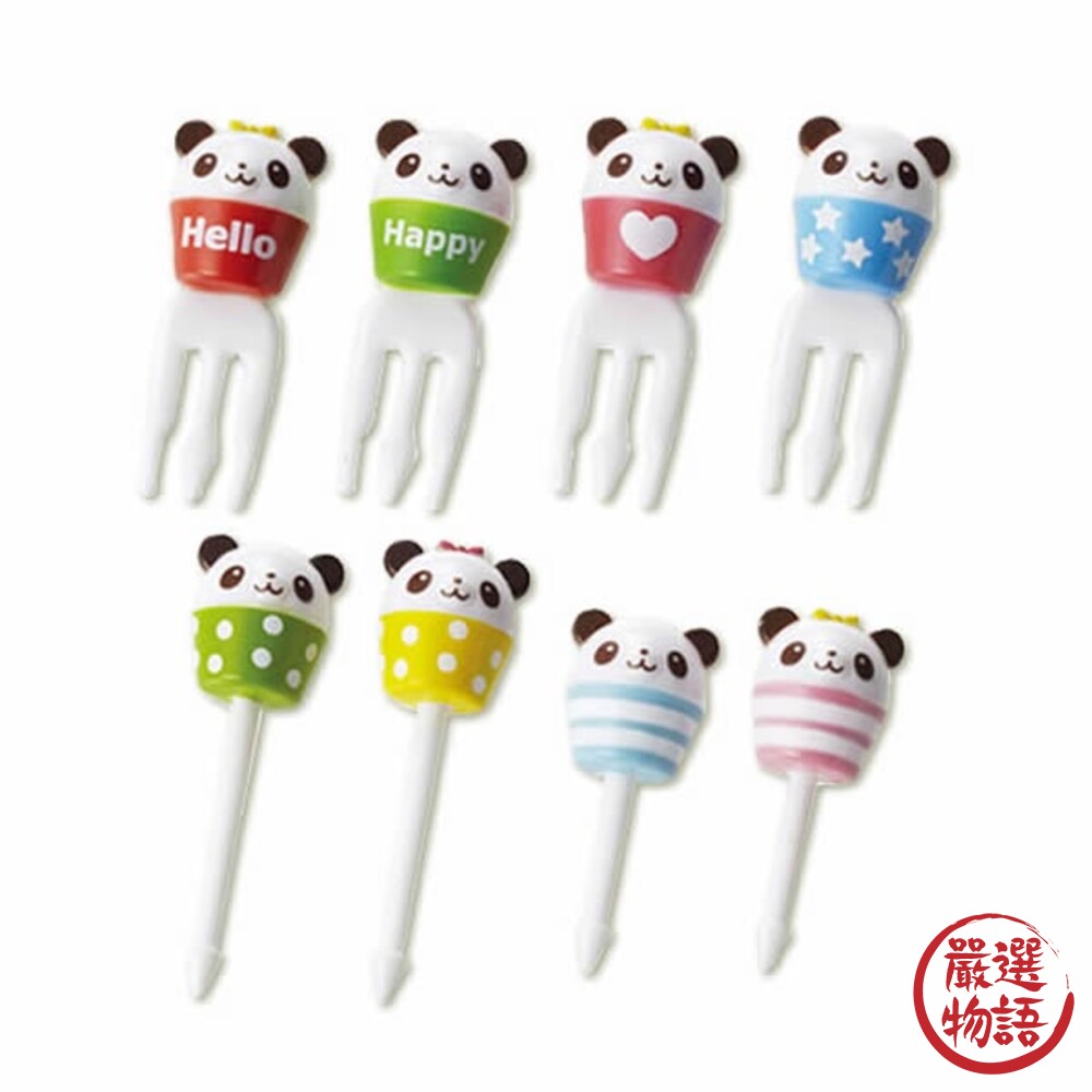 熊貓造型食物叉 兒童午餐盒 食物叉子 壽司叉 餐盒裝飾 水果叉 點心叉 熊貓叉子 叉子-圖片-1
