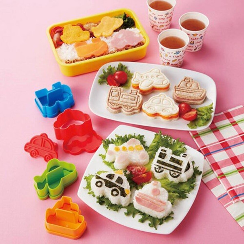 SF-015776-日本製 交通工具造型壓模 DIY造型模具 飯糰模具 飯糰壓模 便當壓模 交通工具模具 兒童便當