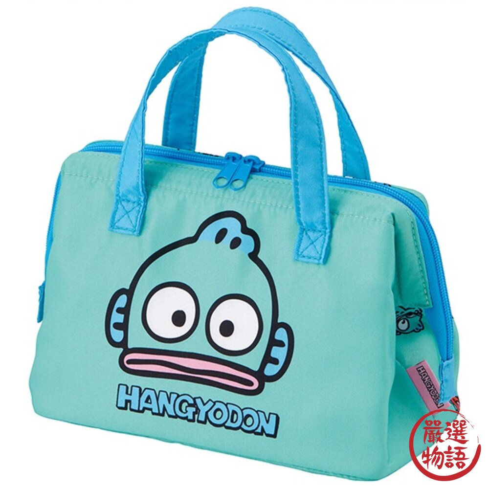 日本三麗鷗正版授權 人魚漢頓 Hangyodon 便當袋 保溫袋 保冷袋 卡通手提購物袋-圖片-2