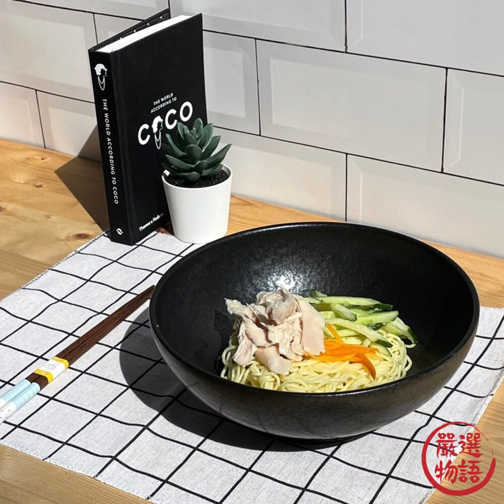 日本製 美濃燒 啞光陶瓷黑碗 拉麵碗 21.5cm 飯碗 湯碗 碗公 湯麵碗 日式餐碗-圖片-1