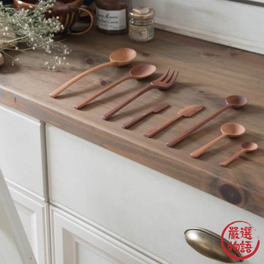 日本天然木製餐具 攪拌杓 攪拌勺 攪拌棒 冰沙長匙 甜點匙 咖啡勺 茶杓 奶茶攪拌棒 攪拌匙 冰沙匙-圖片-1