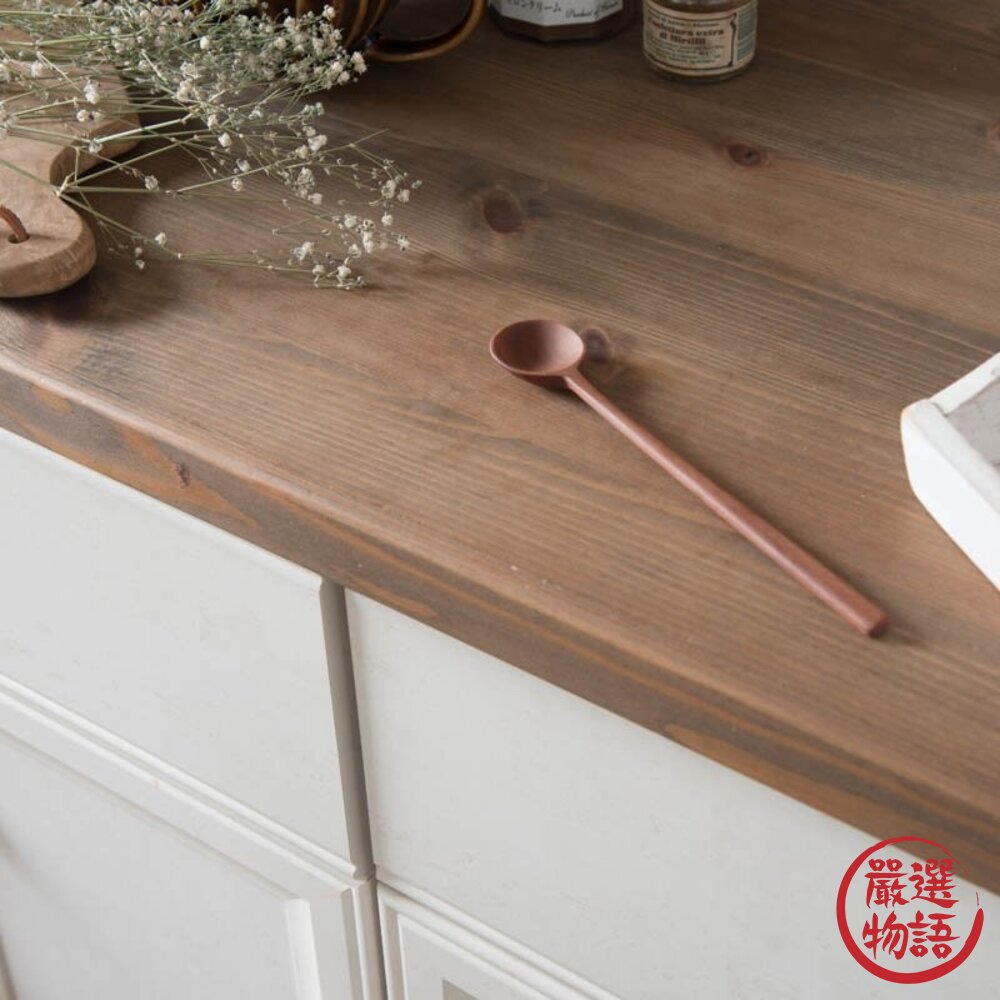 日本天然木製餐具 攪拌杓 攪拌勺 攪拌棒 冰沙長匙 甜點匙 咖啡勺 茶杓 奶茶攪拌棒 攪拌匙 冰沙匙-圖片-4