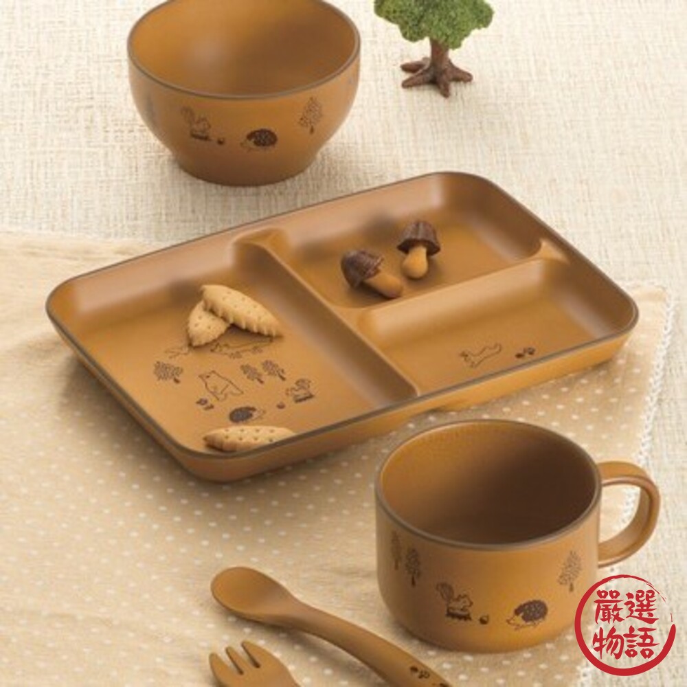 日本製 森林朋友系列餐具 分隔盤 餐碗 湯匙 叉子 湯杯 湯碗 兒童餐具 耐熱 野餐首選 露營必備-圖片-1