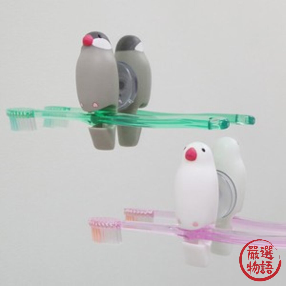 Hashy鸚鵡文鳥牙刷架十姊妹小鳥牙刷架|日本牙刷架吸盤牙刷架吸盤